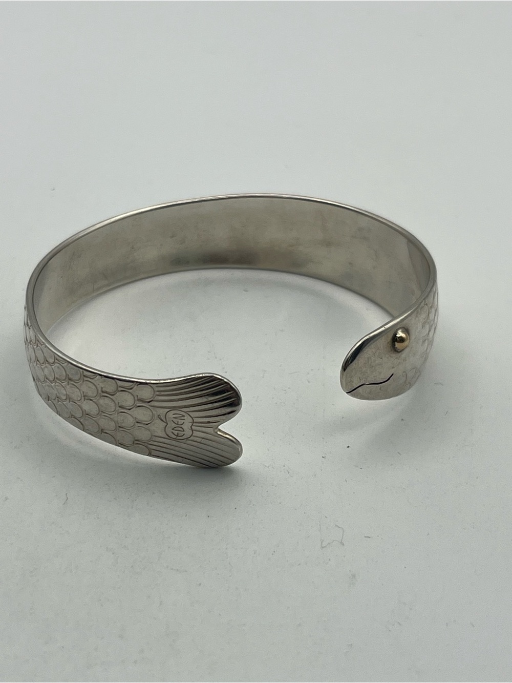 Eden Hand Arts herring cuff bracelet 14k & sterling silver Large Cape Cod - Picture 15 of 16